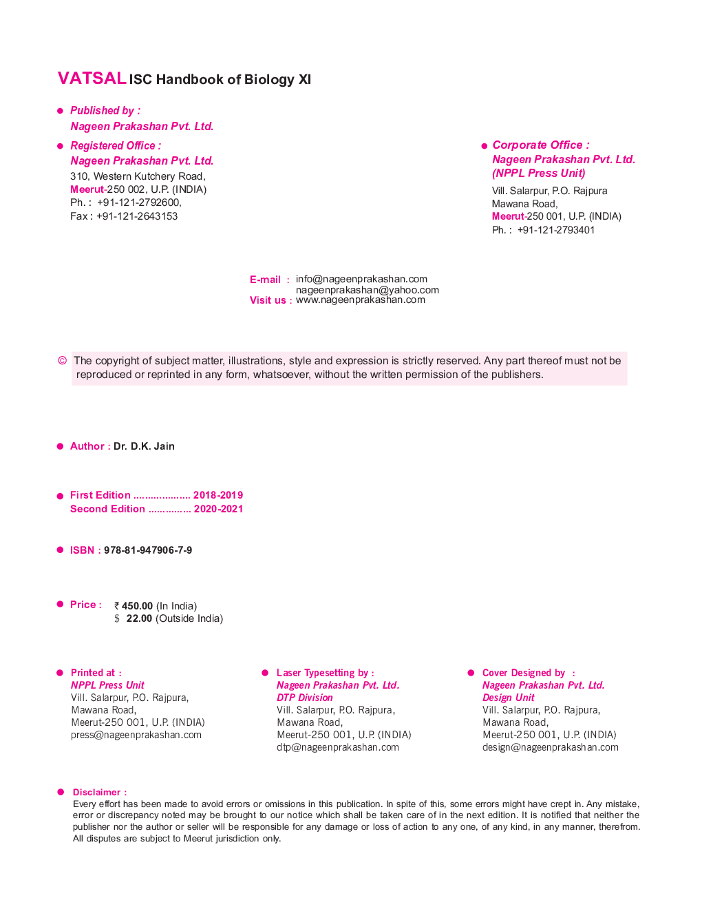 ISC Handbook Of Biology For Class - 11th - Page 5