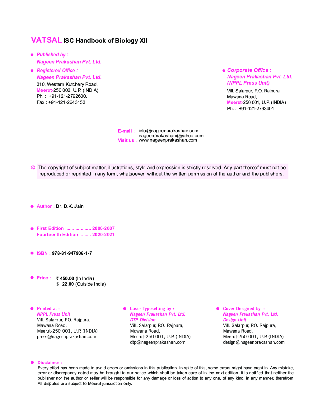 ISC Handbook Of Biology For Class - 12th - Page 5