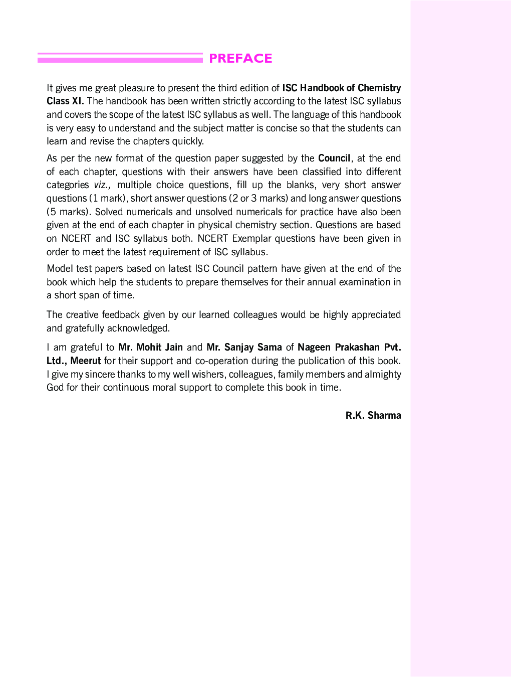 ISC Handbook Of Chemistry For Class - 11th - Page 4