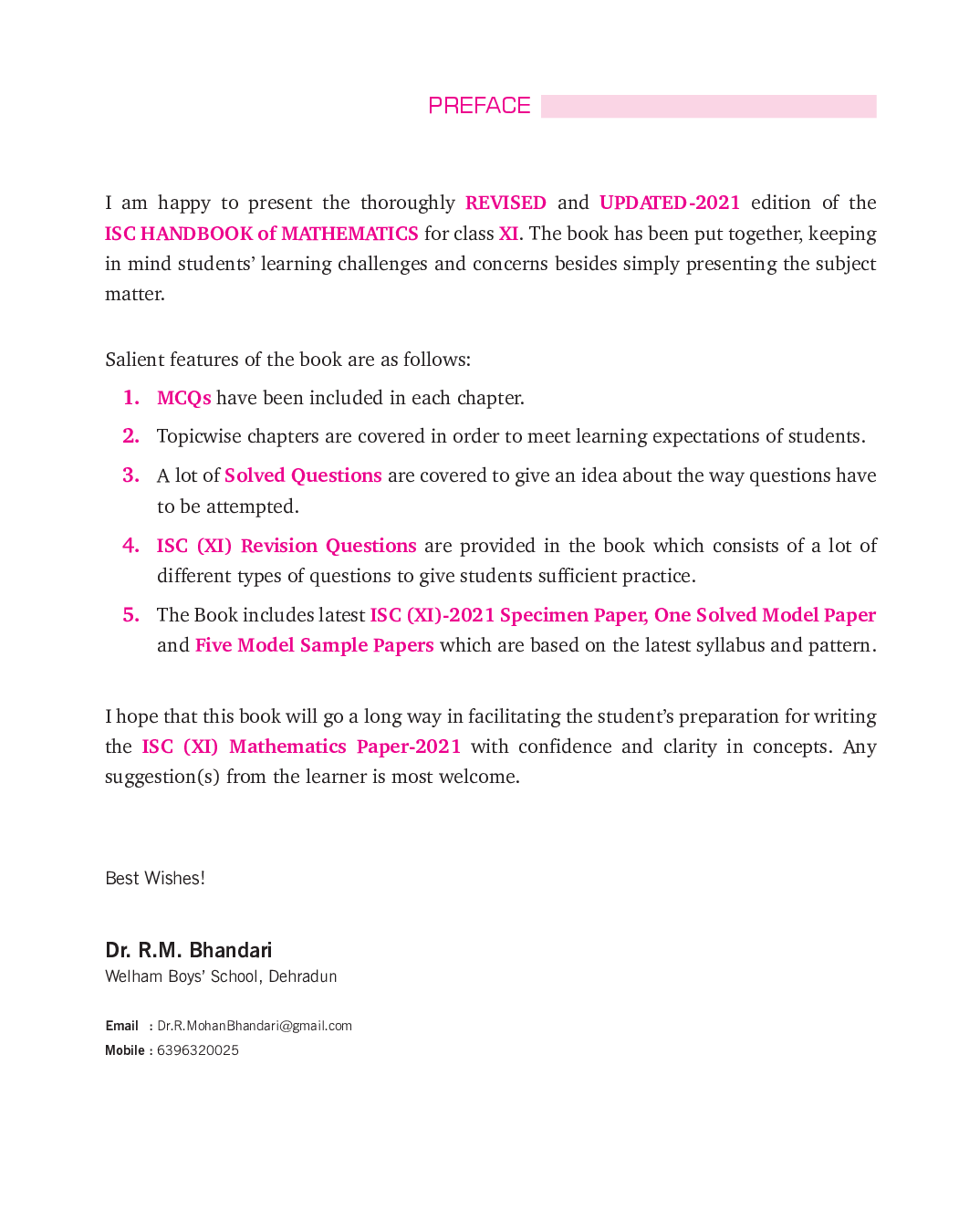 ISC Handbook Of Mathematics For Class - 11th - Page 4