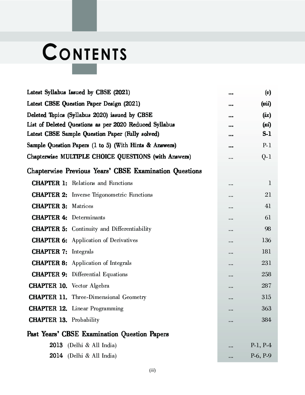 CBSE Chapterwise and Markswise Board Exam Question Bank  for Class 12 Mathematics (2021 Board Exam Edition) - Page 4
