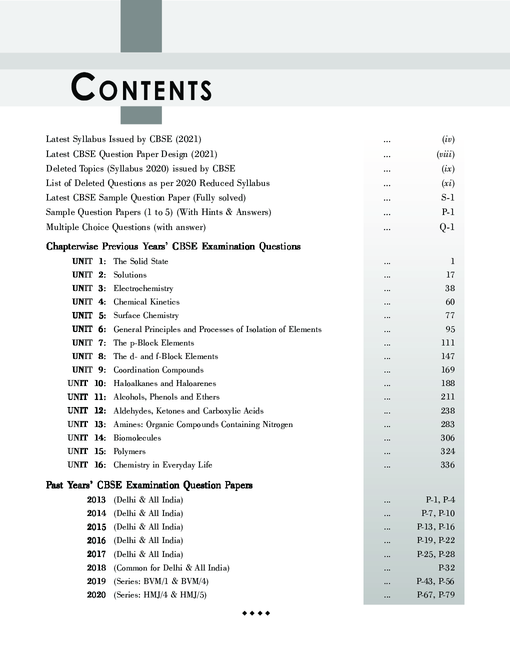 CBSE Chapterwise and Markswise Board Exam Question Bank  for Class 12 Chemistry (2021 Board Exam Edition) - Page 4