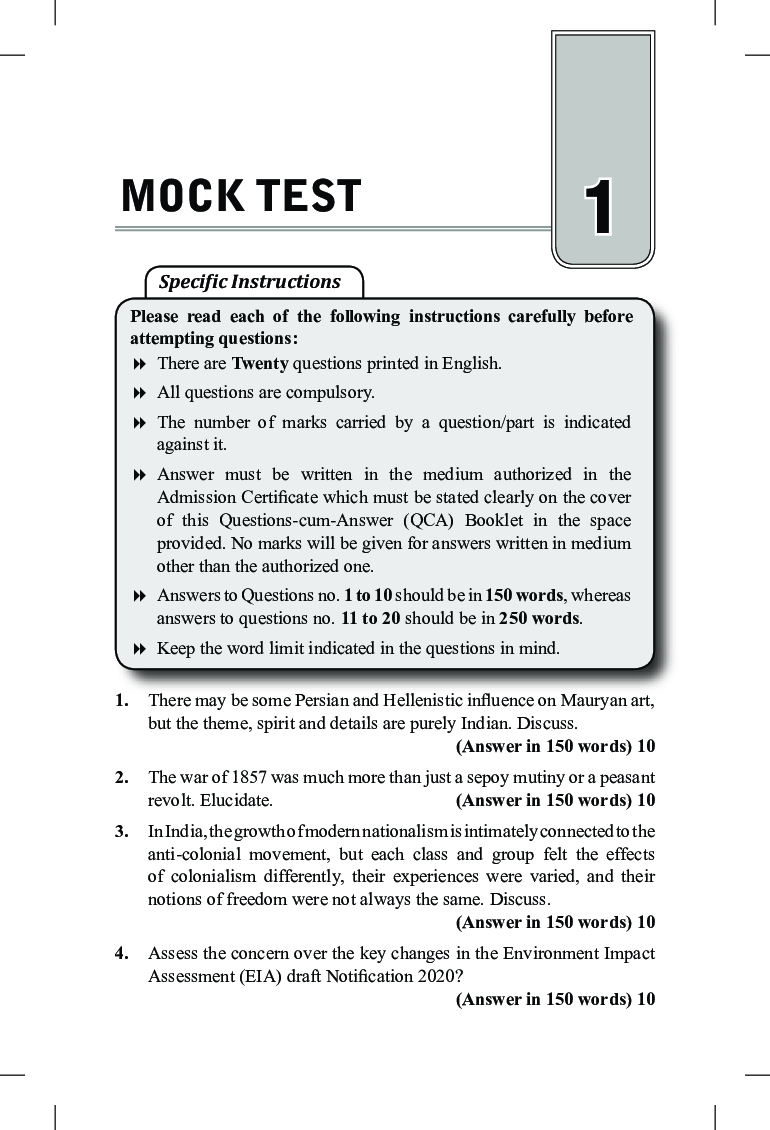 5 Mock Tests For UPSC Civil Services IAS /IPS Mains General Studies Paper 1  - Page 4