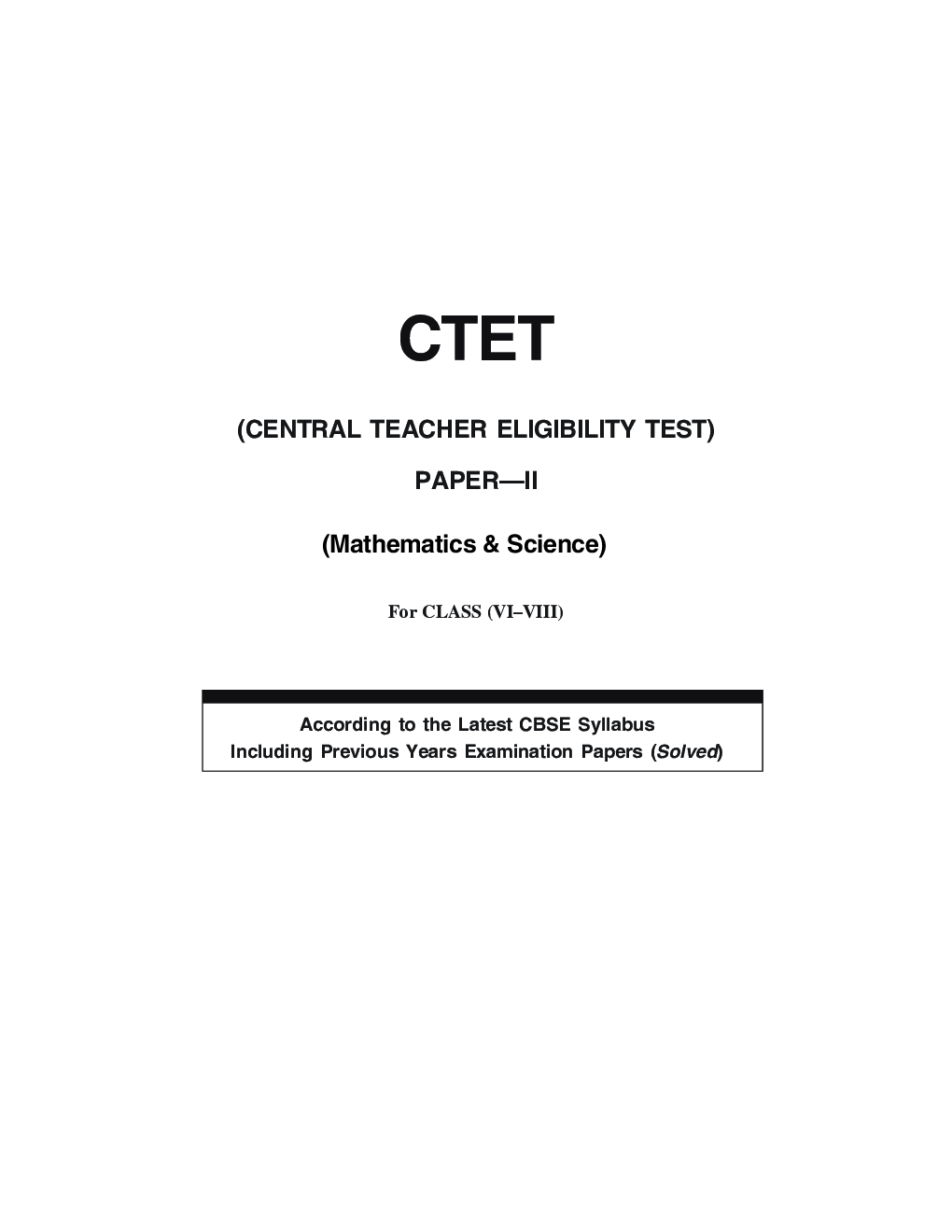 CTET (Central Teacher Eligibility Test) PAPER-II Mathematics & Science - Page 3