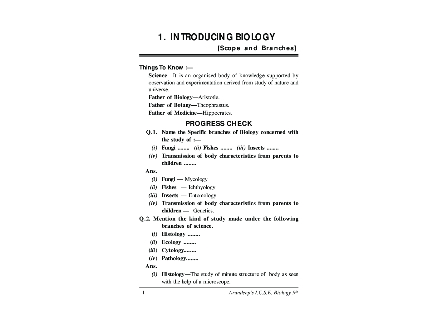 Self-Help to ICSE Biology Class 9 - Page 4
