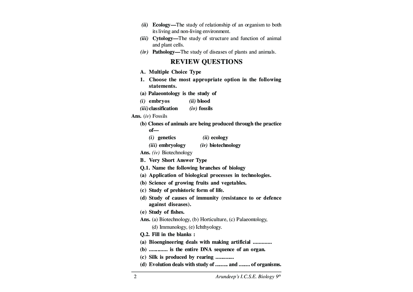 Self-Help to ICSE Biology Class 9 - Page 5