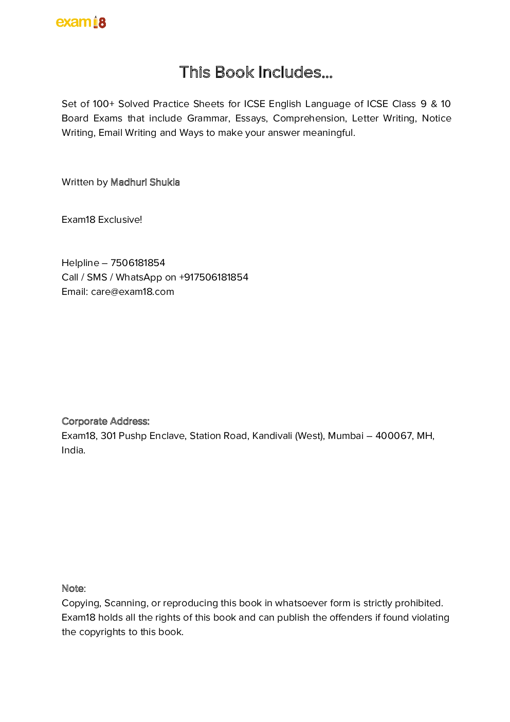 Exam18 ICSE English Language Last Step Practice Package - Page 2