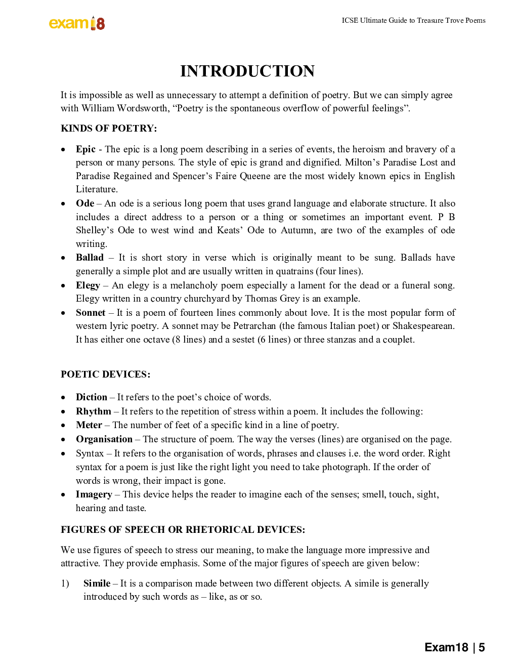 Exam18 Ultimate Guide To Treasure Trove Poems In English For ICSE Class 10 - Page 5