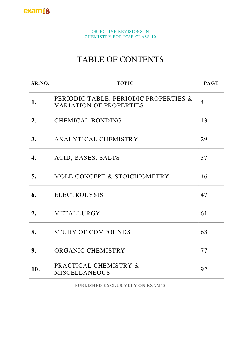 Exam18 Objective Revisions In Chemistry For ICSE Class 10 - Page 3
