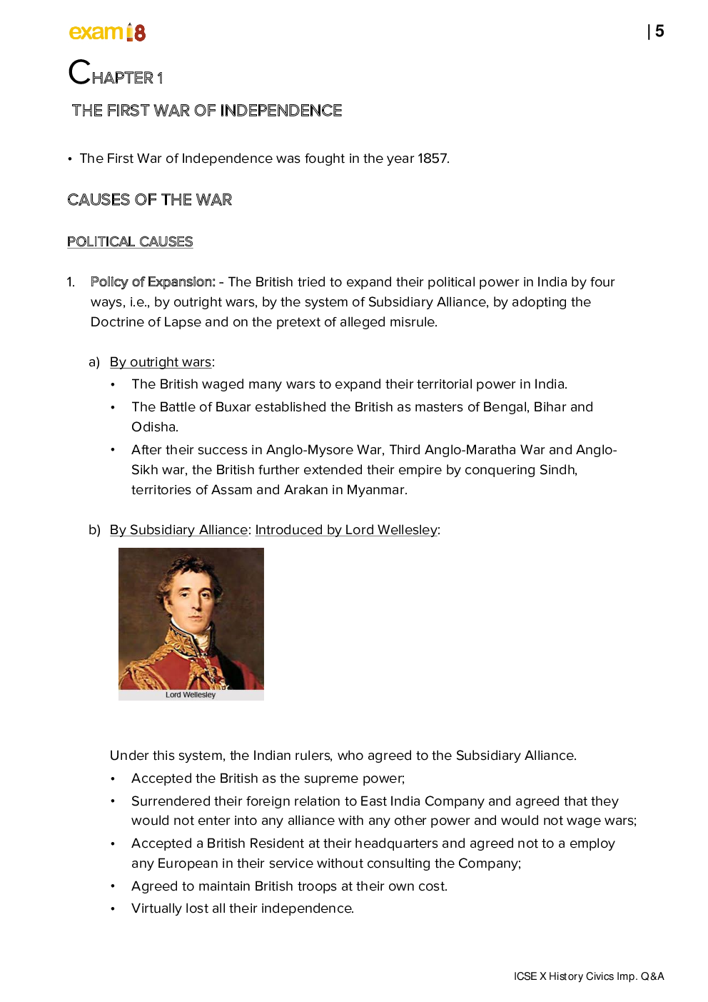 Download Exam18 ICSE Class 10 History And Civics Most Important