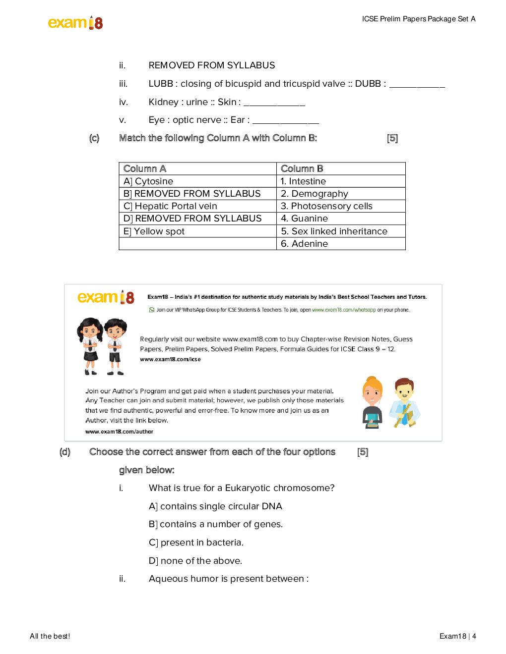 Exam18 ICSE Class 10 Prelim Papers Package Of Best Schools (All Subjects) - Unsolved Papers - 5 Schools - Page 5