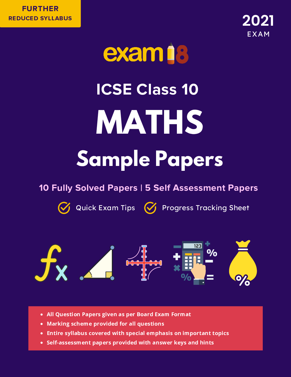 Exam18 ICSE Maths Sample Papers For Class 10 Solved 2021 Exam (As Per Further Reduced Syllabus) - Page 1