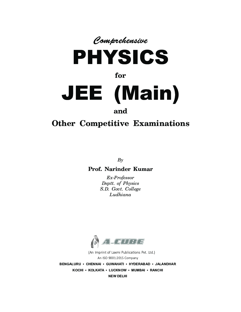 Comprehensive Physics For JEE (Main) And Other Competitive Examinations - Page 4