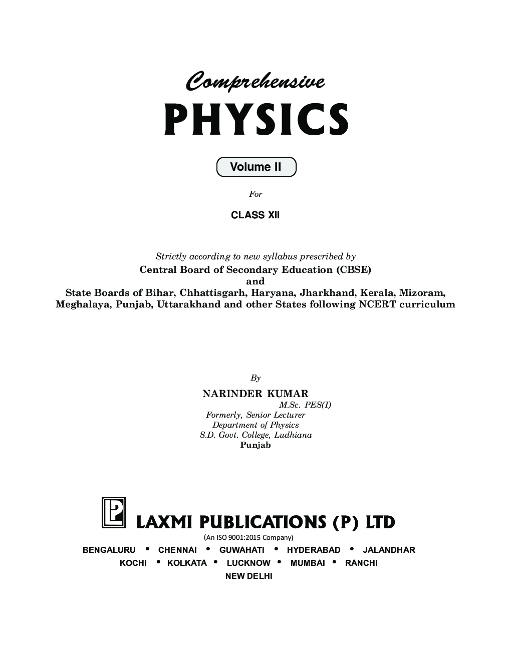 Comprehensive Physics Volume-II For Class-XII - Page 4