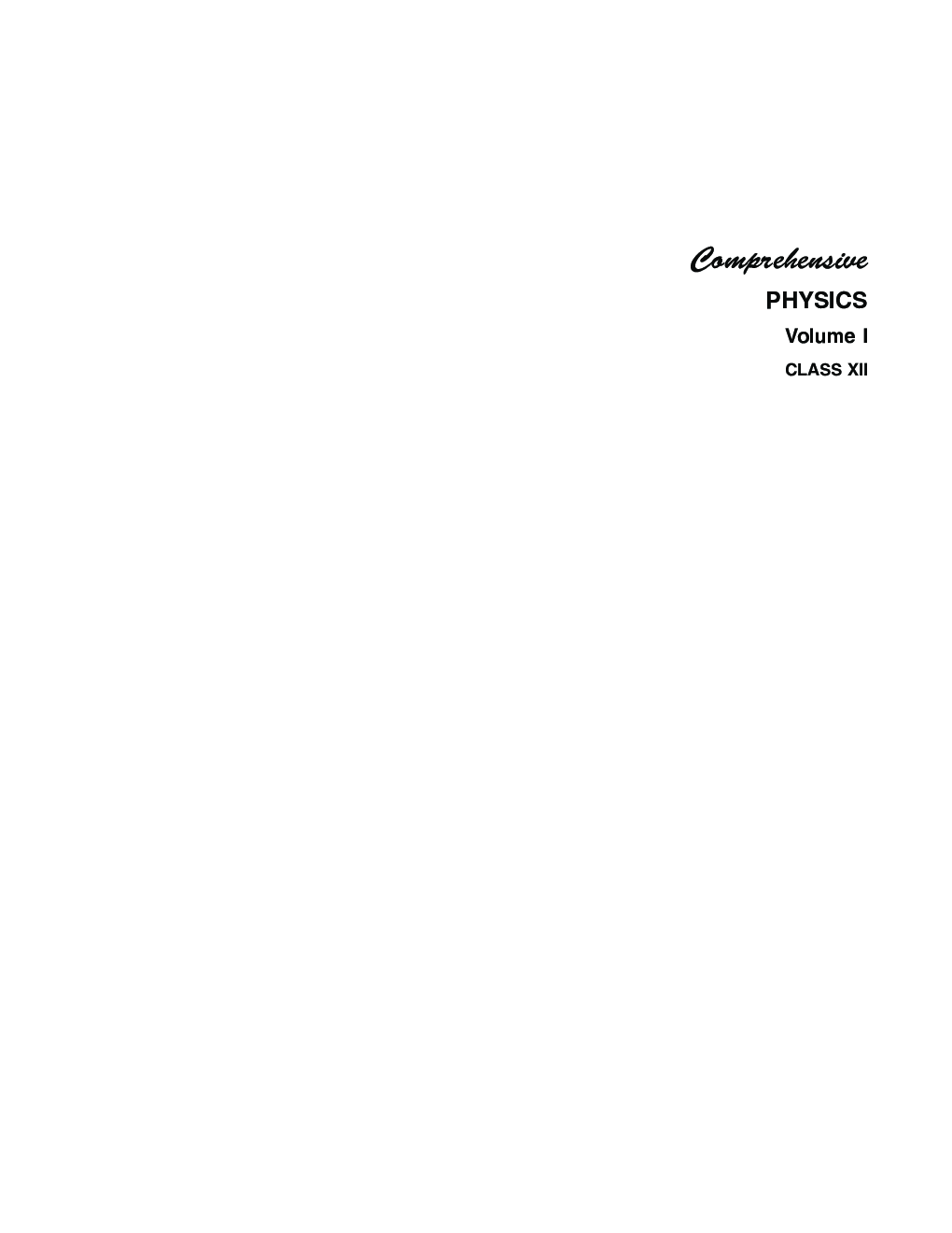 Comprehensive Physics Volume-I For Class-XII - Page 2