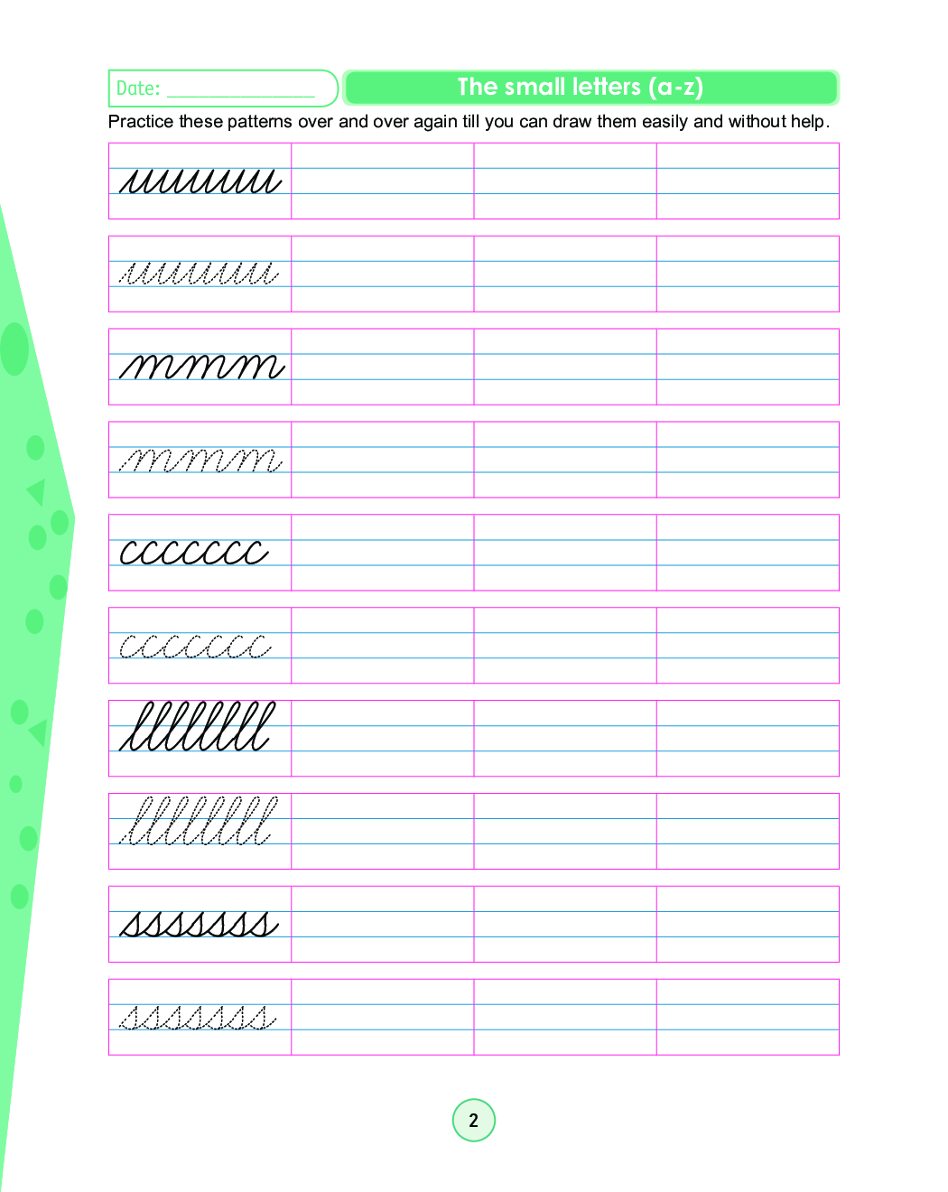 Cursive Writing Small Letters - Page 3