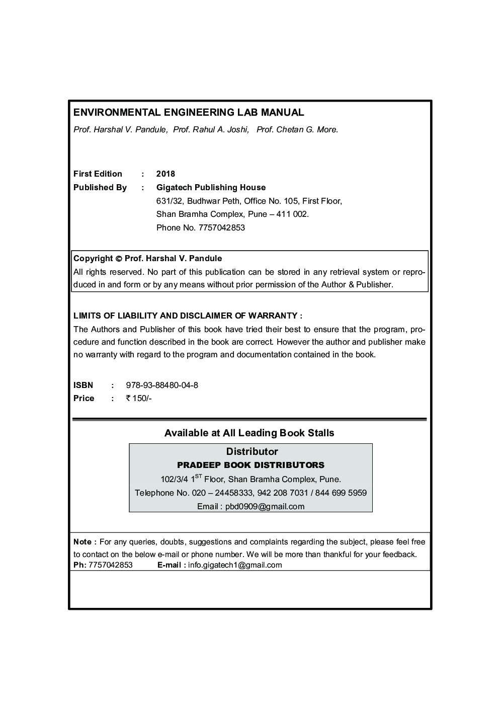 Environmental Engineering Lab Manual  - Page 3