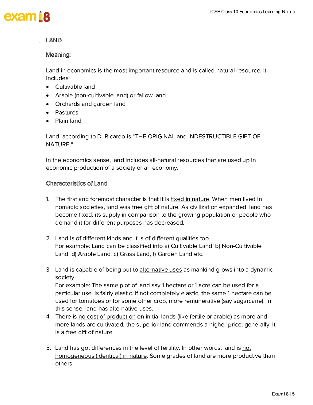Exam18 Economics Chapter-Wise Learning Notes For ICSE Class 10 - Page 5