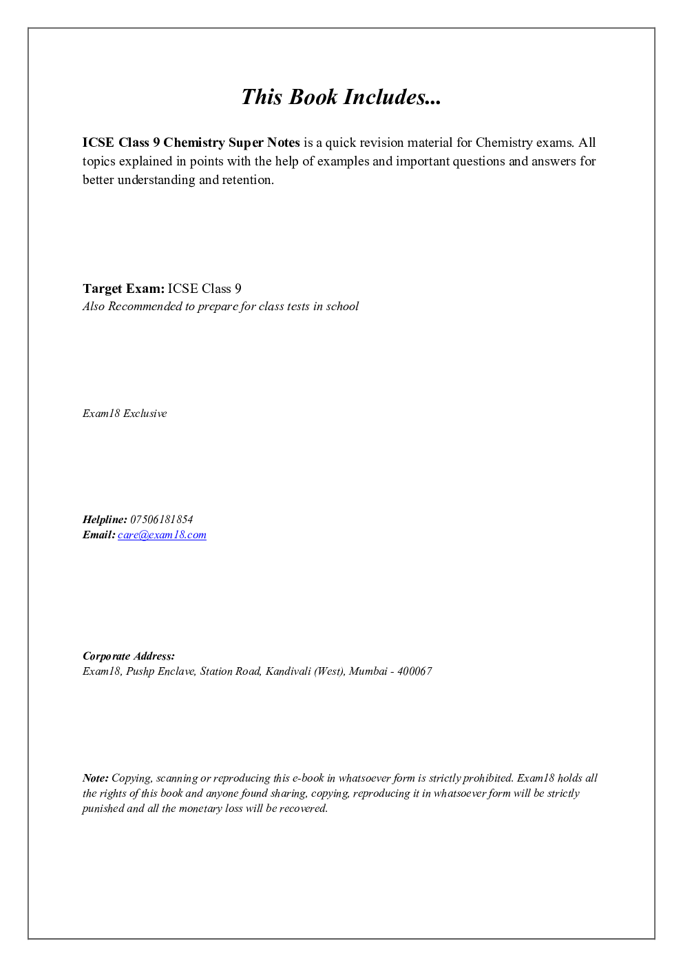 Exam18 ICSE Class 9 Chemistry Super Notes - Page 2