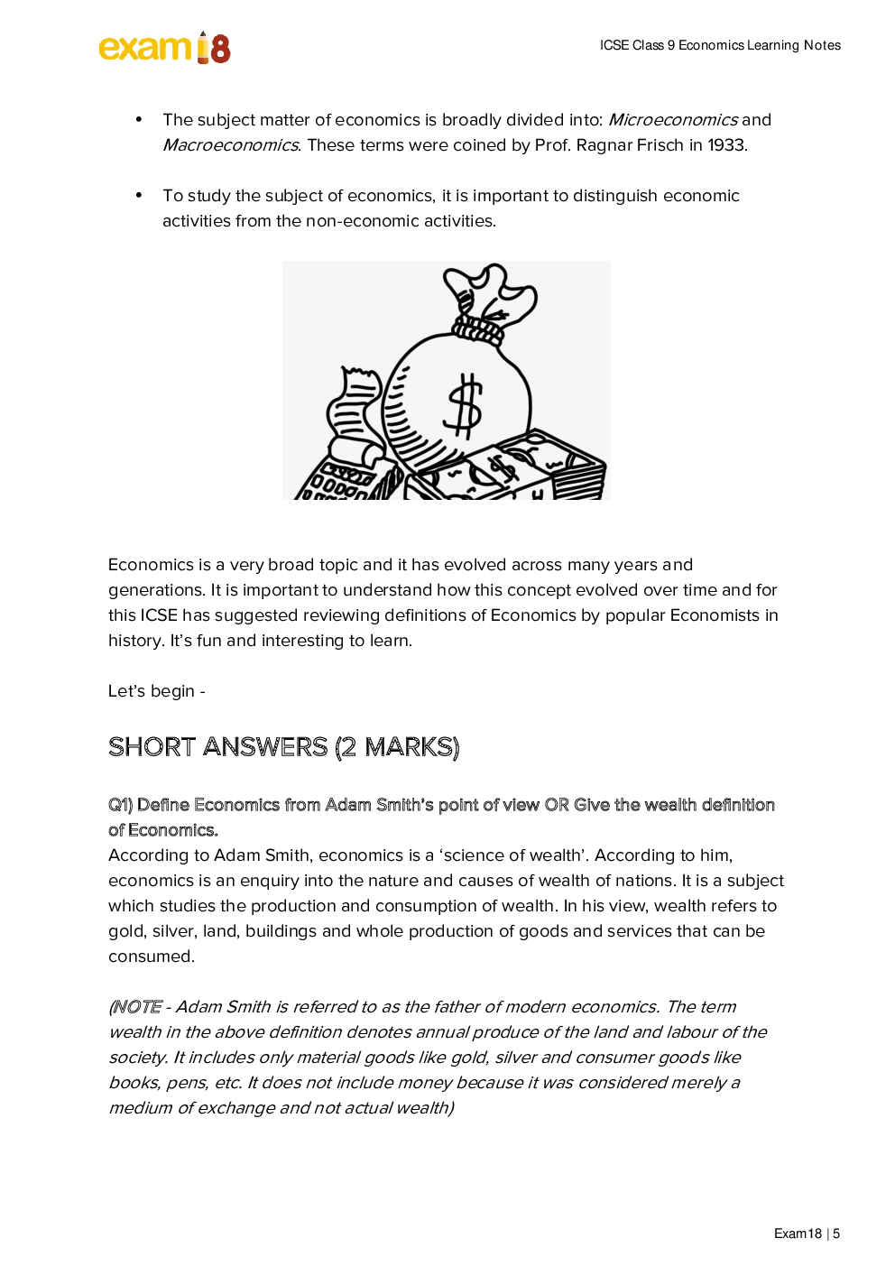 Exam18 ICSE Class 9 Economics Learning Notes - Page 5