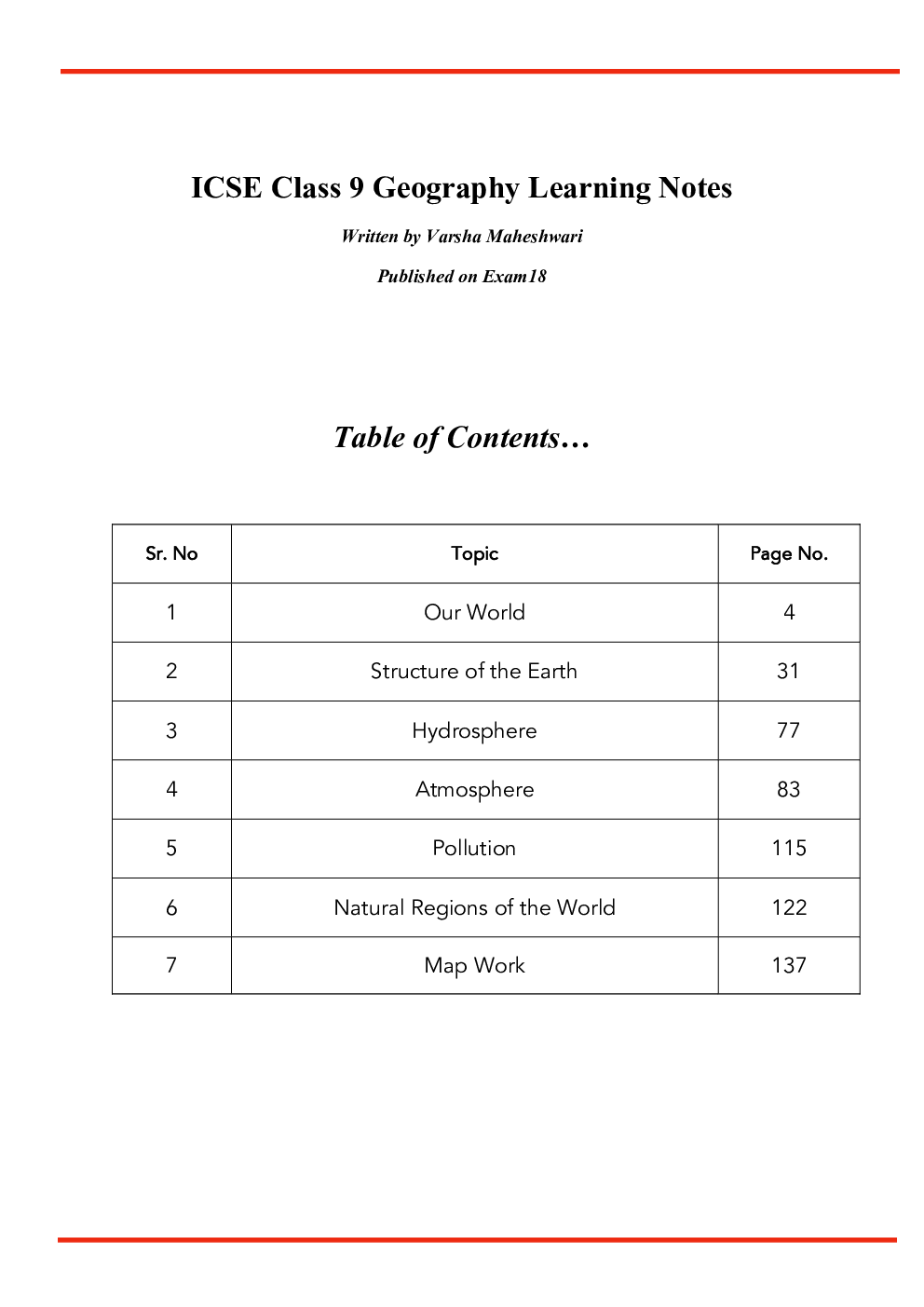 Exam18 ICSE Class 9 Geography Learning Notes - Page 3