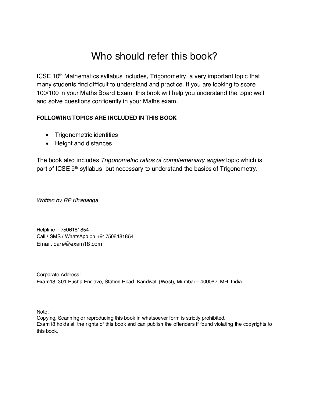 Exam18 ICSE Maths Trigonometry Practice Notes For Class 10 - Page 2