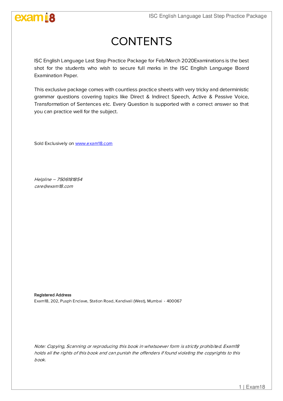 Exam18 ISC Class 12 English Language Last Step Practice Package - Page 2