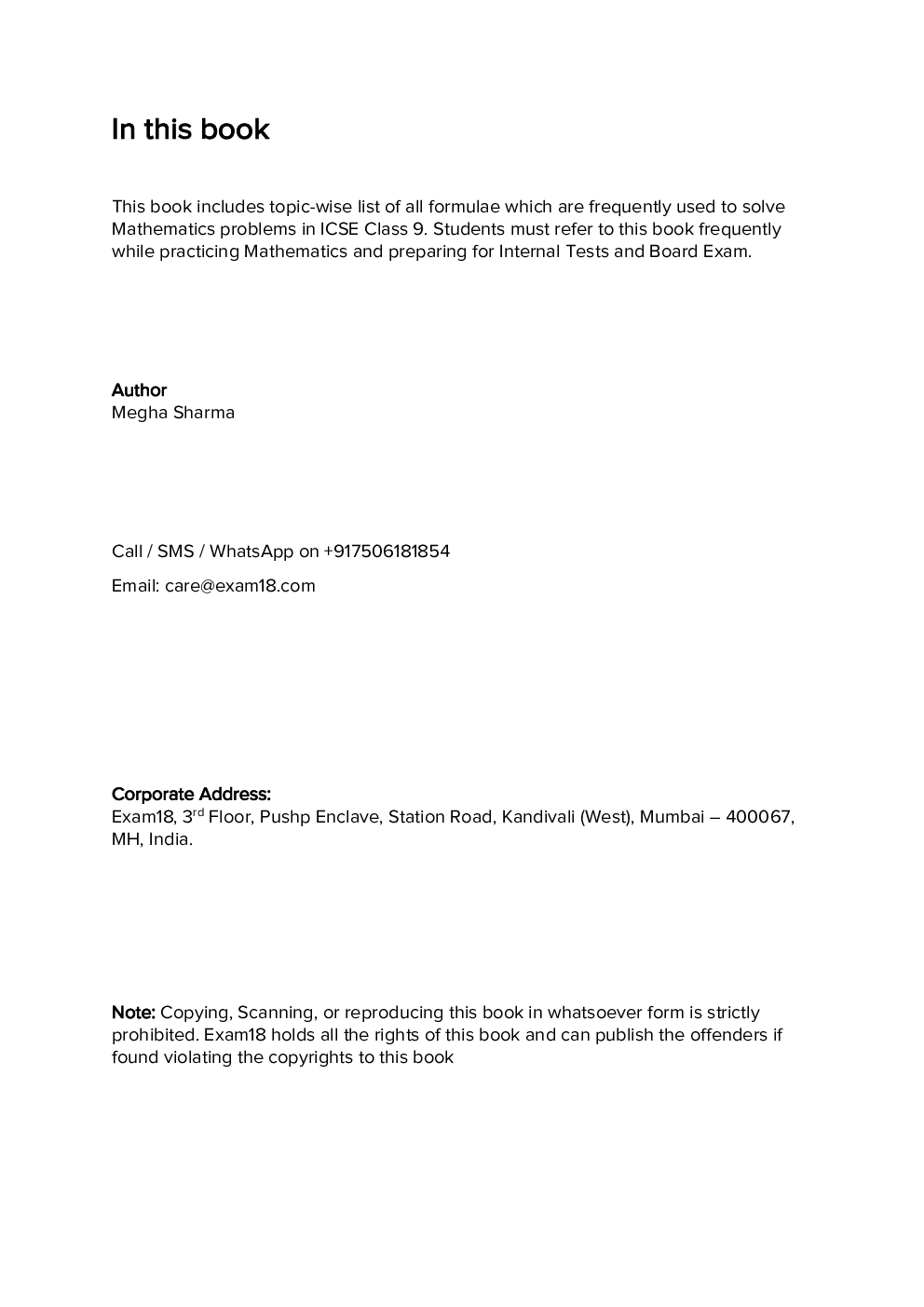 Exam18 Maths Formula Diary, A Essential Handbook For ICSE Class 9 - Page 2