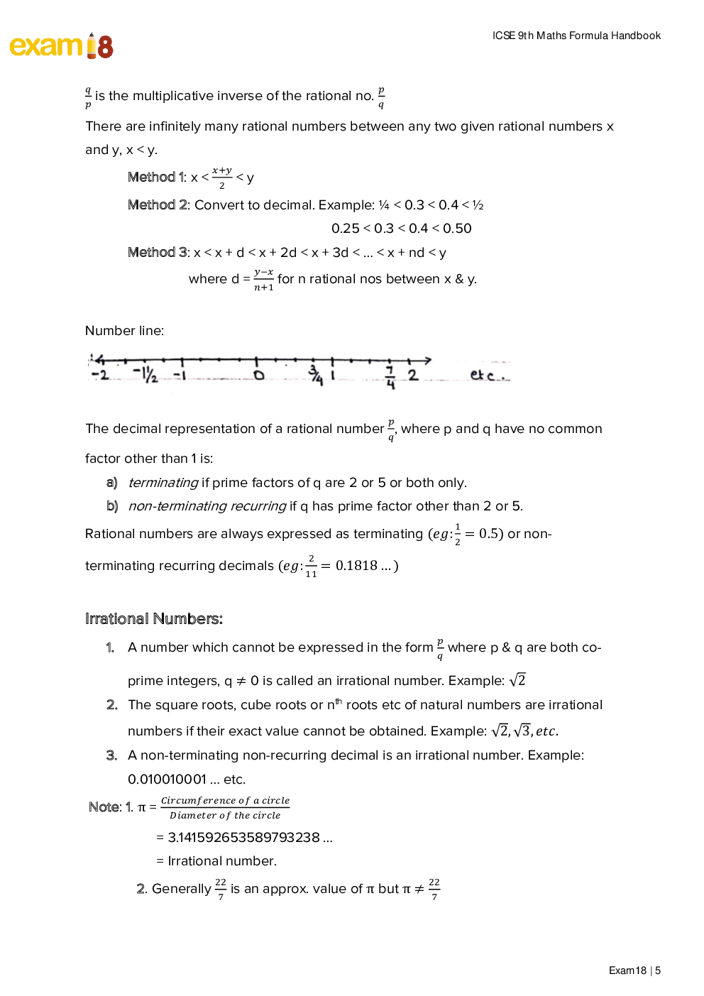 Exam18 Maths Formula Diary, A Essential Handbook For ICSE Class 9 - Page 5