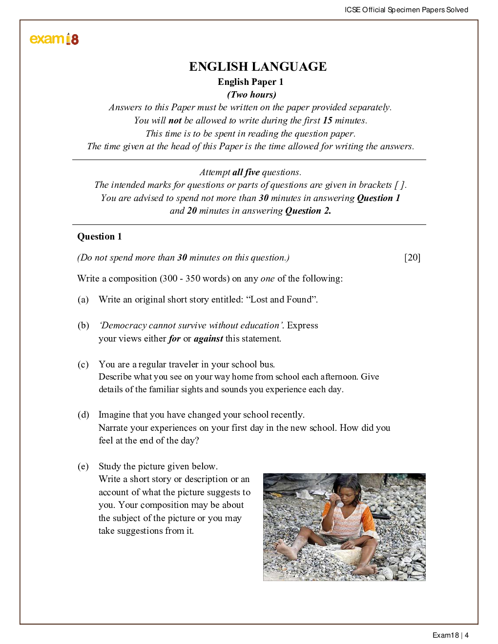 Exam18 Solved Official Specimen Papers Of ICSE Class 10 - 2021 Edition - Page 4