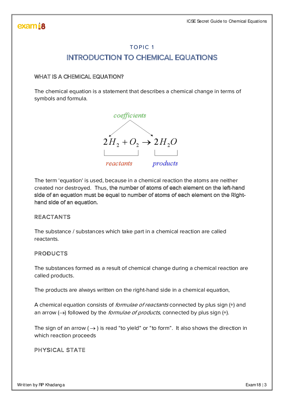 Exam18 The Secret Guide To Writing Chemical Equations In ICSE Class10 Chemistry - Page 3