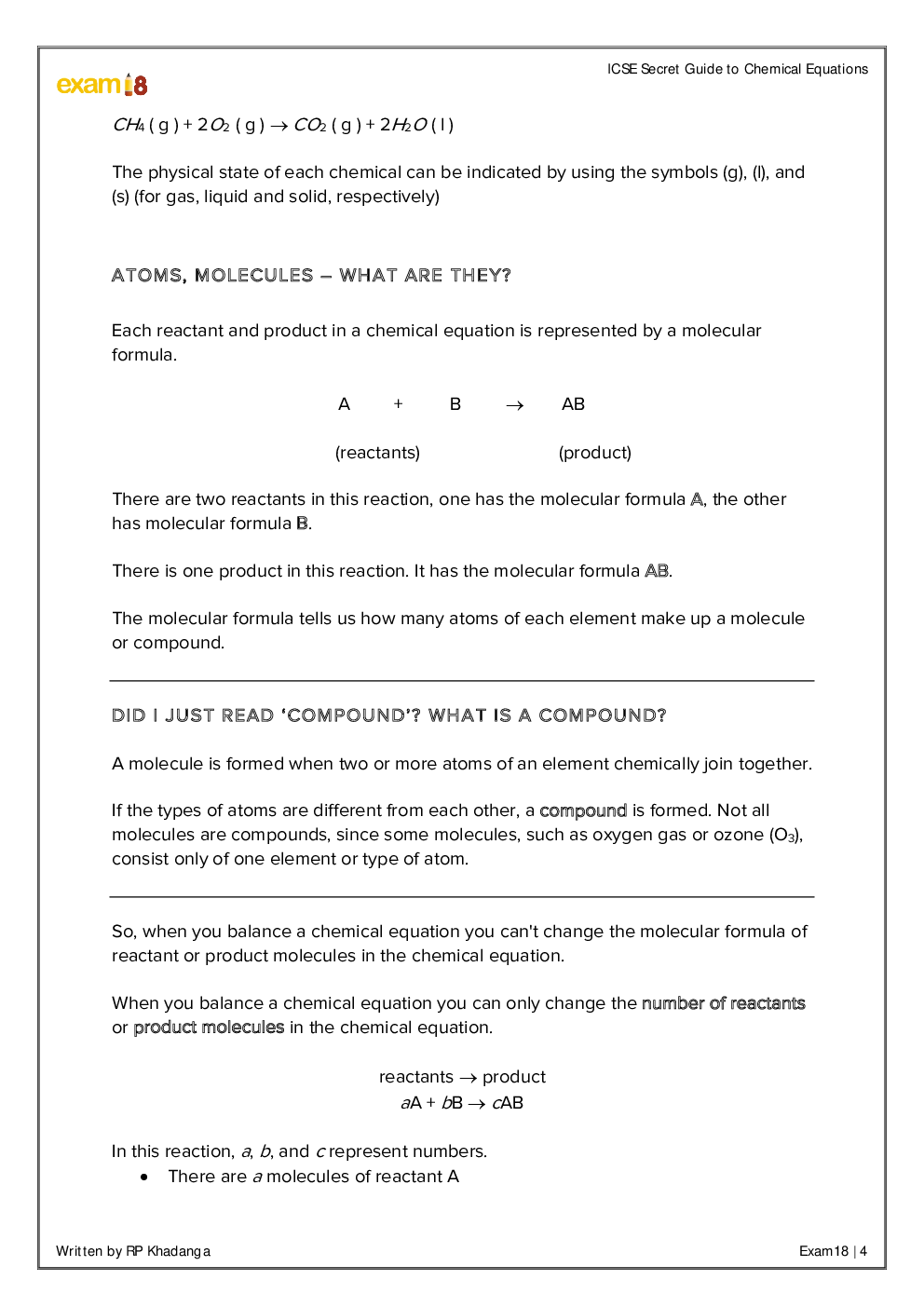 Exam18 The Secret Guide To Writing Chemical Equations In ICSE Class10 Chemistry - Page 4