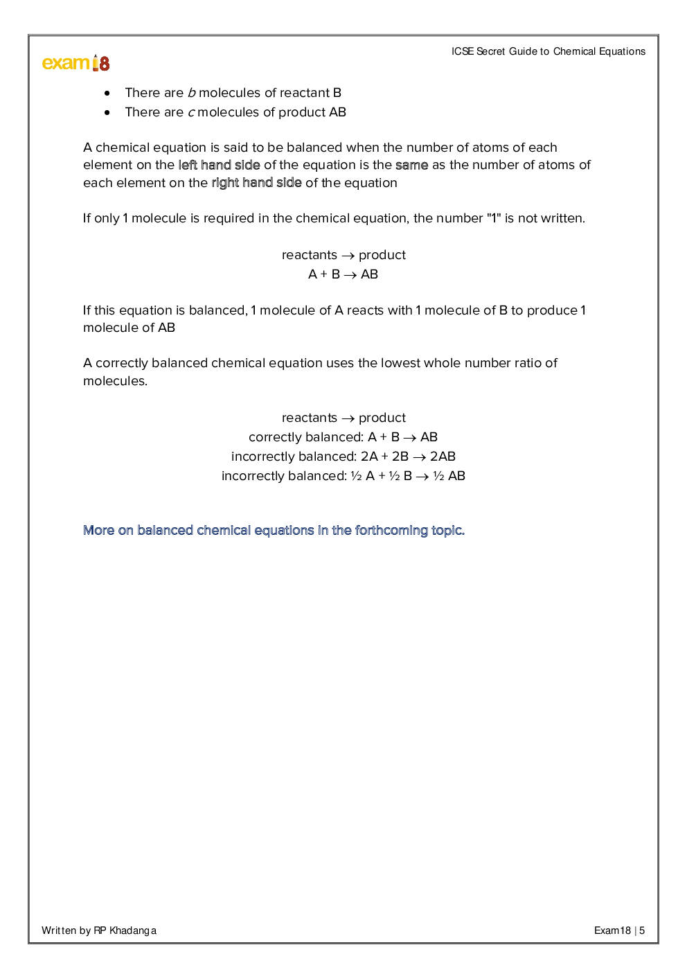 Exam18 The Secret Guide To Writing Chemical Equations In ICSE Class10 Chemistry - Page 5
