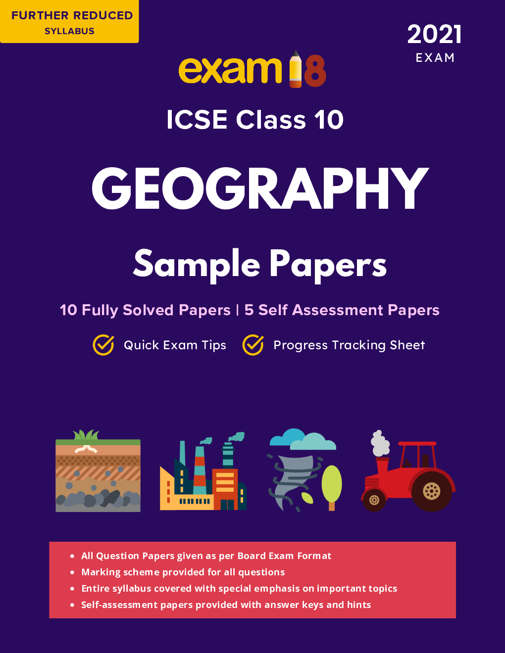 Exam18 ICSE Geography Sample Papers For Class 10  Solved 2021 Exam (As Per Further Reduced Syllabus) - Page 1