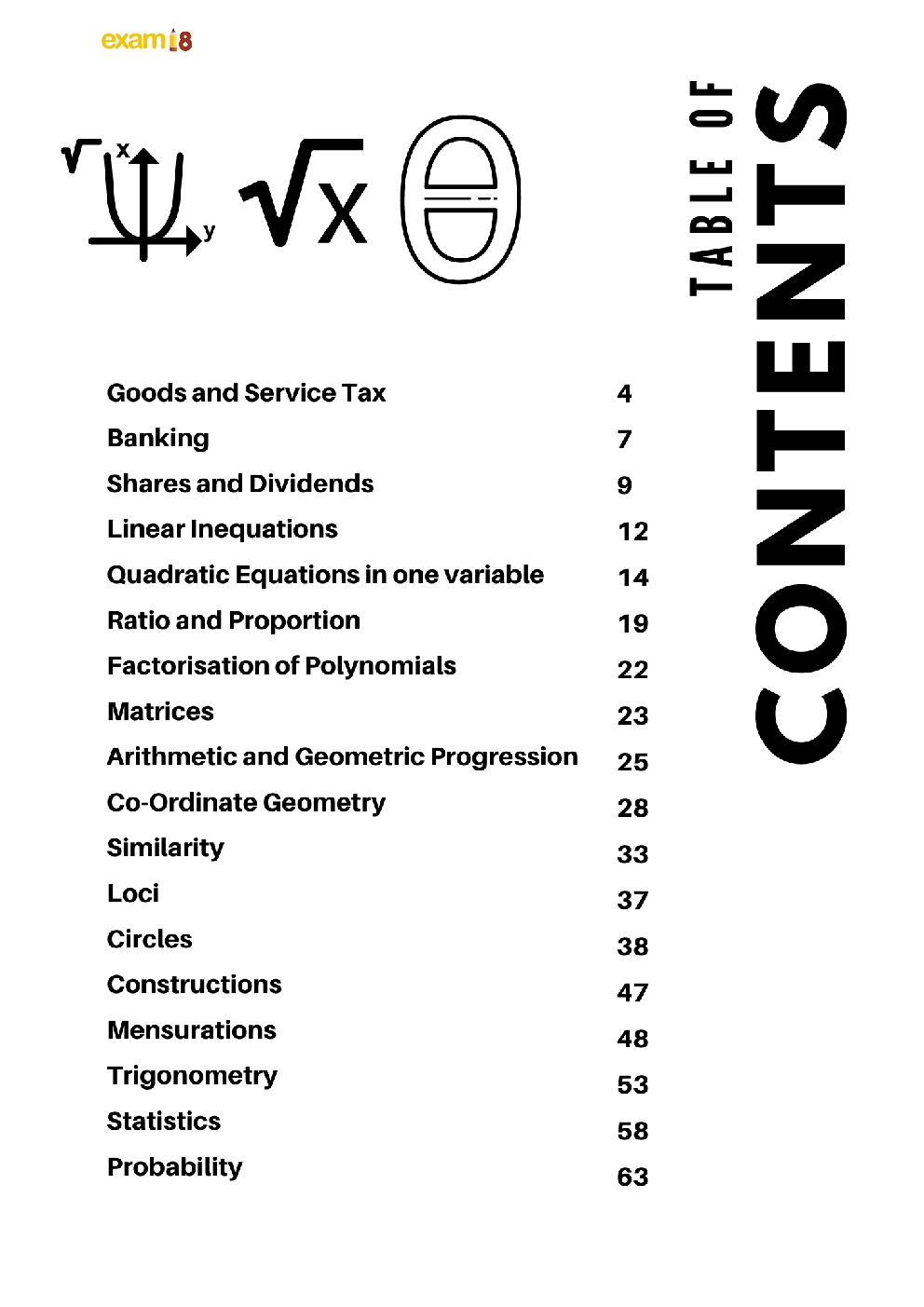 Exam18 ICSE Maths Chapterwise Practice Workbook For Class 10 - Page 3