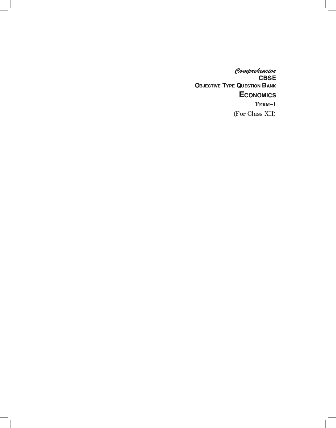 Comprehensive CBSE Objective Type Question Bank Economics -XII (Term-I) - Page 3