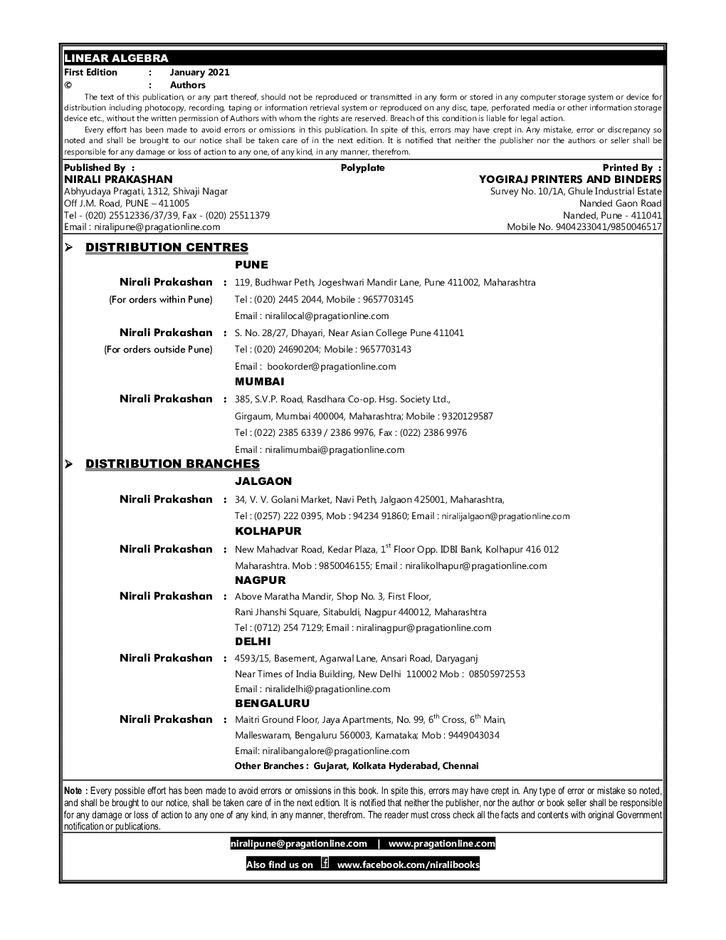 Linear Algebra - Page 3