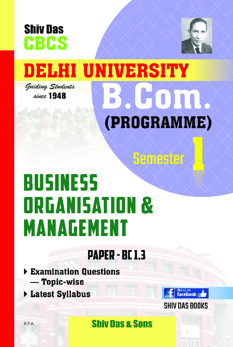 Business Organisation & Management For B.Com Prog Semester 1 For Delhi University - Page 1