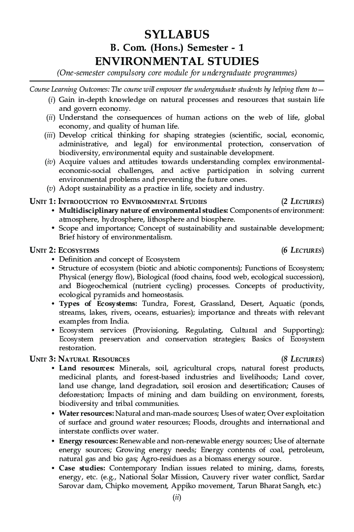 Environmental Science For B.Com Hons Semester 2 For Delhi University - Page 3