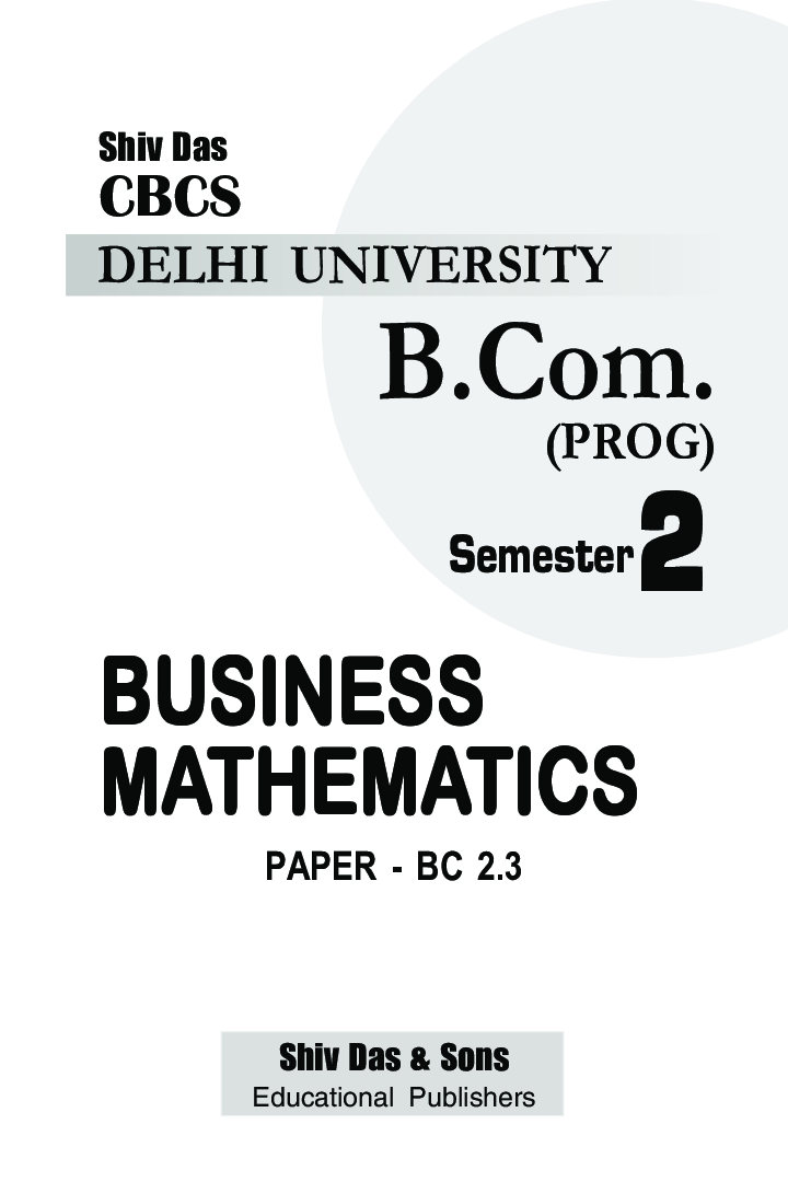 Business Mathematics For B.Com Prog Semester 2 For Delhi University - Page 2