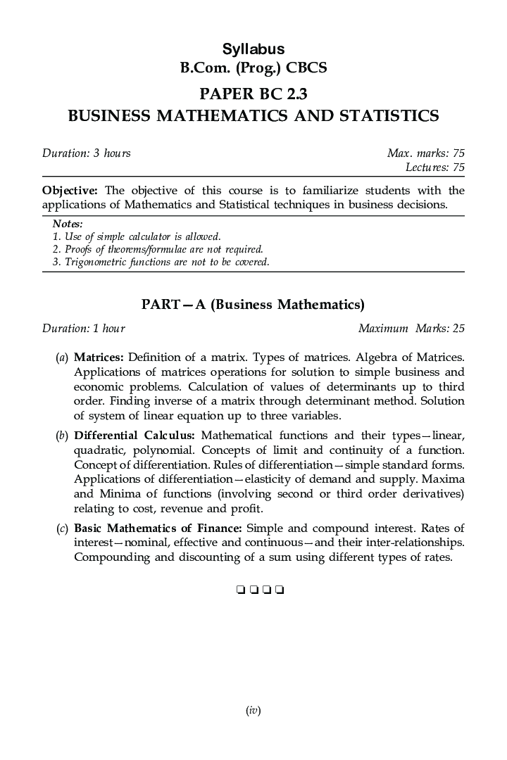Business Mathematics For B.Com Prog Semester 2 For Delhi University - Page 5