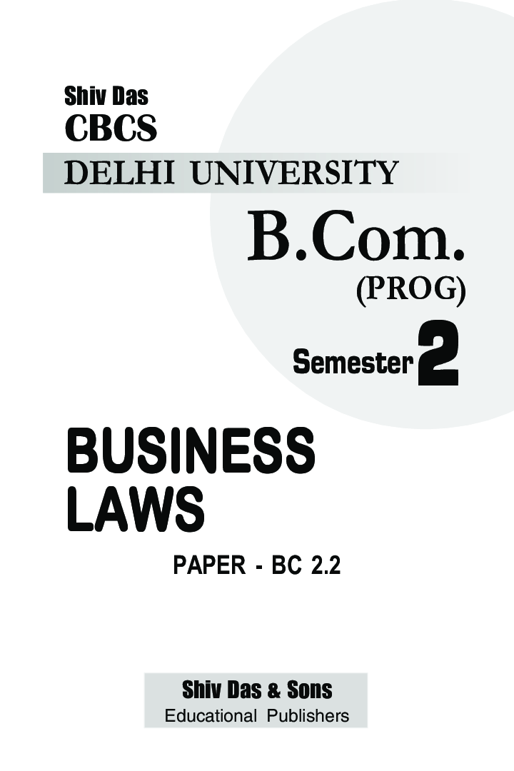 Business Laws For B.Com Prog Semester 2 For Delhi University - Page 2