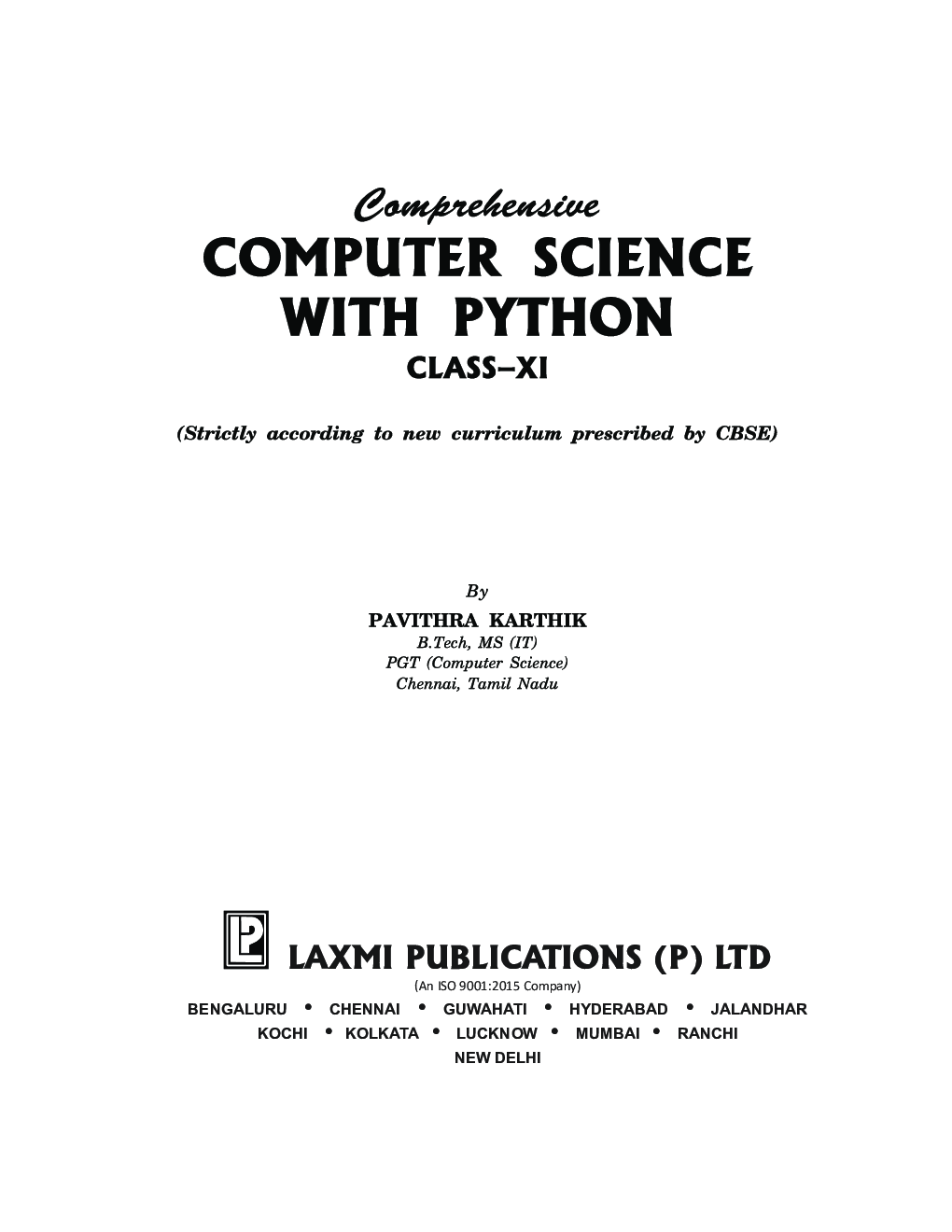 Comprehensive Computer Science With Python For Class-XI - Page 3