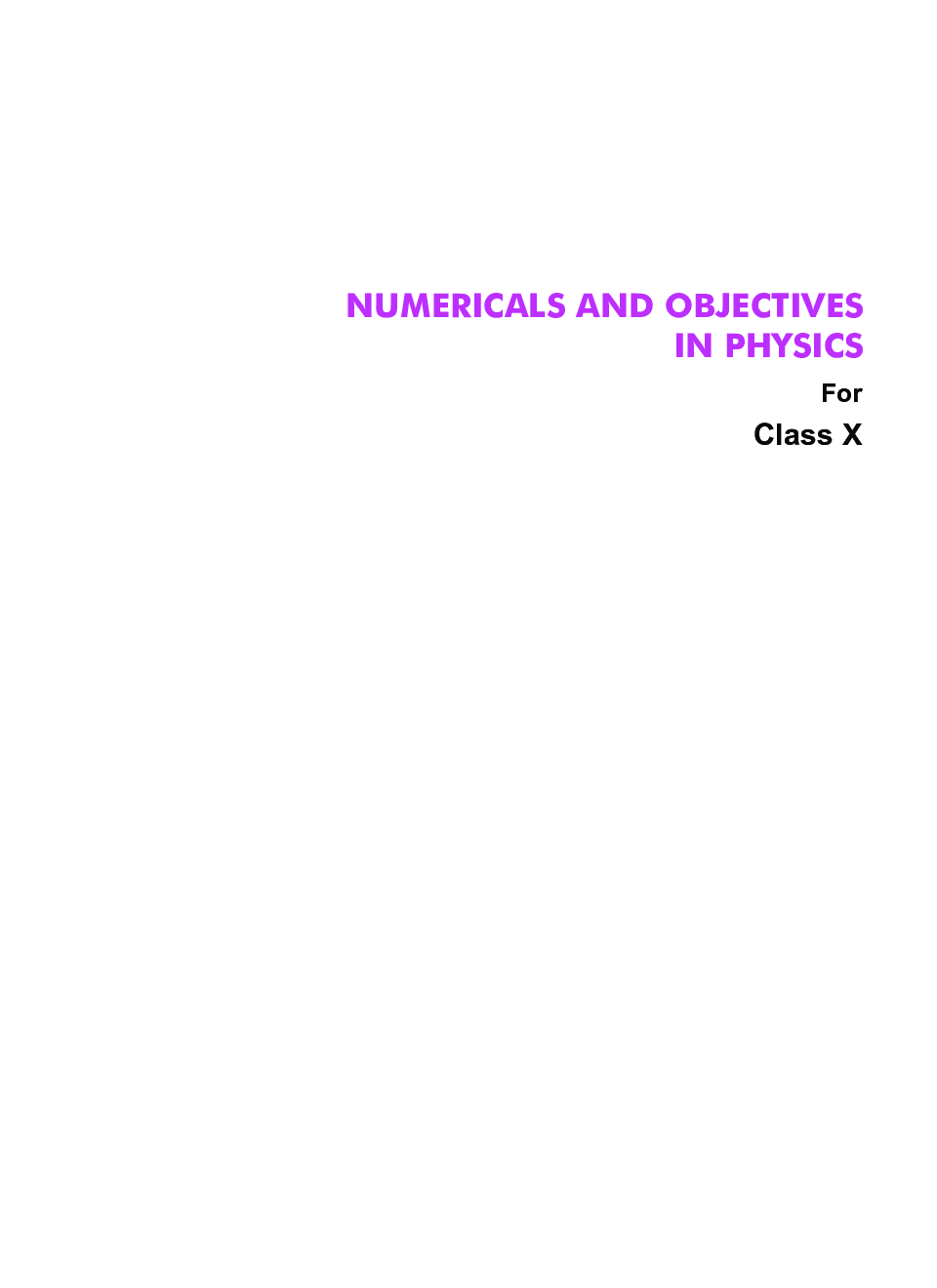 Numerical And Objective In Physics For Class-X - Page 3