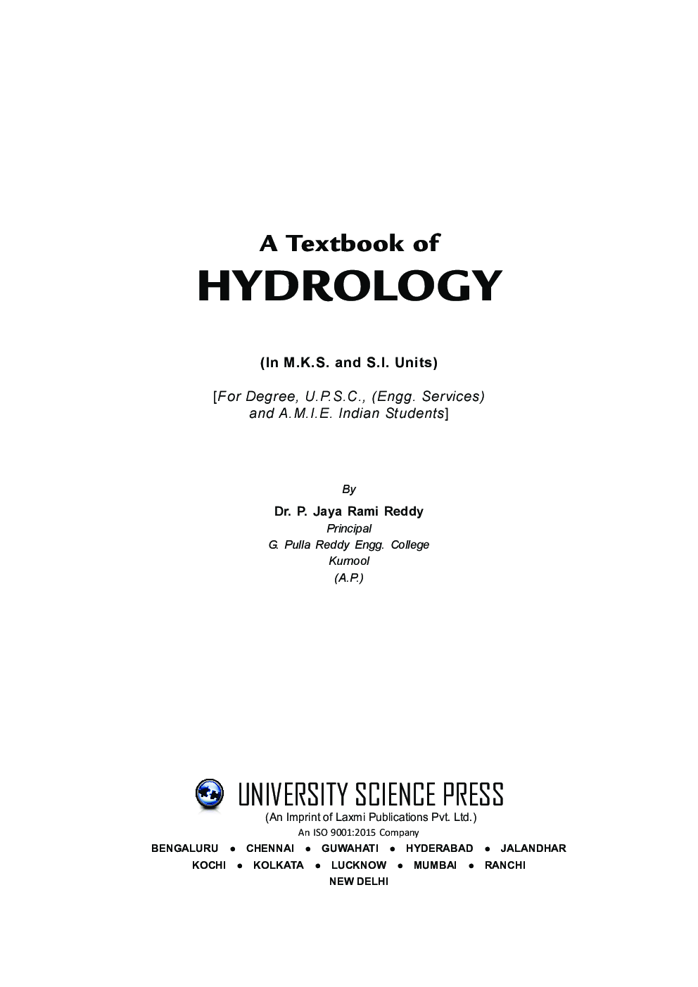 A Textbook Of Hydrology - Page 5