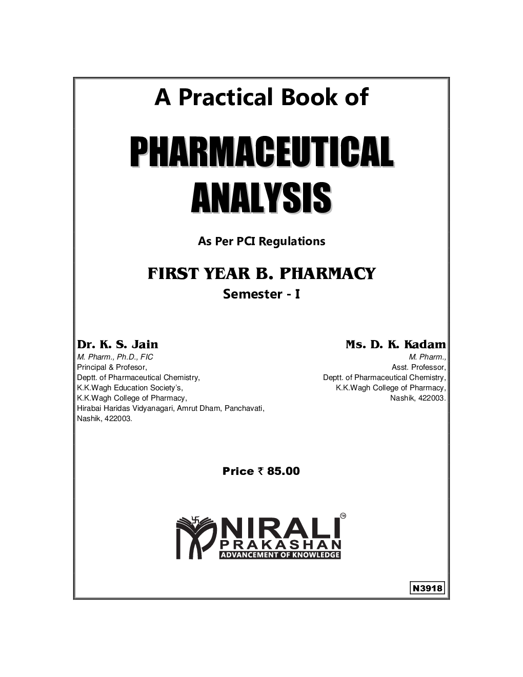 A Practical Book Of Pharmaceutical Analysis - Page 2