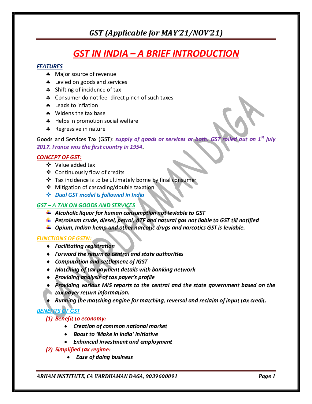 Taxation GST Summary Book (Applicable For MAY21/NOV21) - Page 3