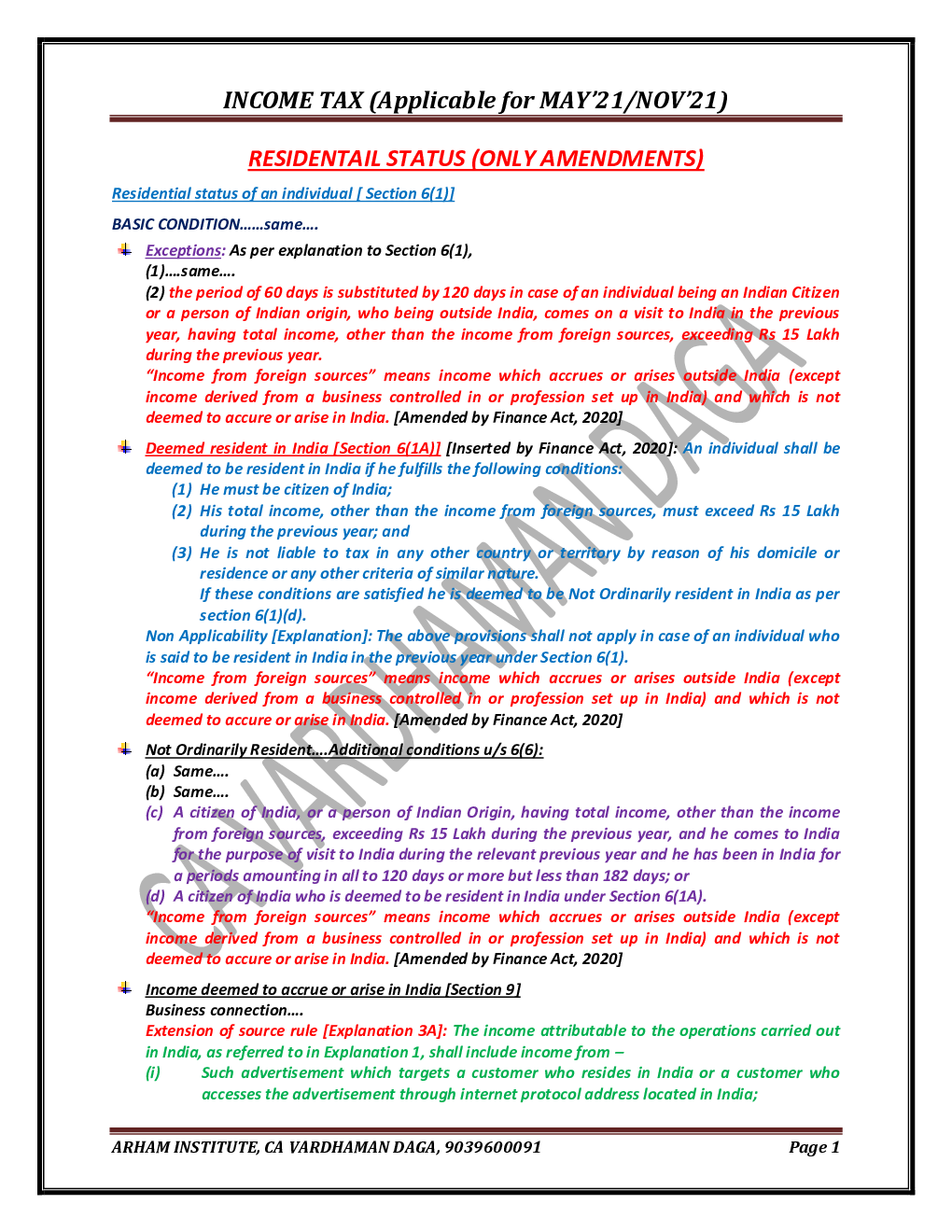 Taxation Income Tax & GST Summary Book (Applicable For MAY21/NOV21) - Page 3