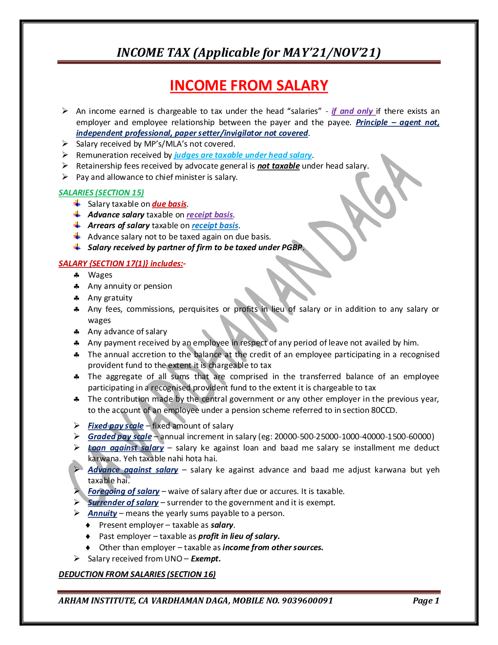 Taxation Income Tax & GST Summary Book (Applicable For MAY21/NOV21) - Page 5