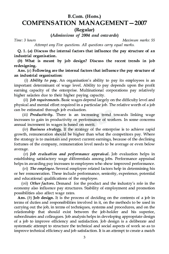 Compensation Management For B.Com Hons Semester 6 For Delhi University  - Page 5